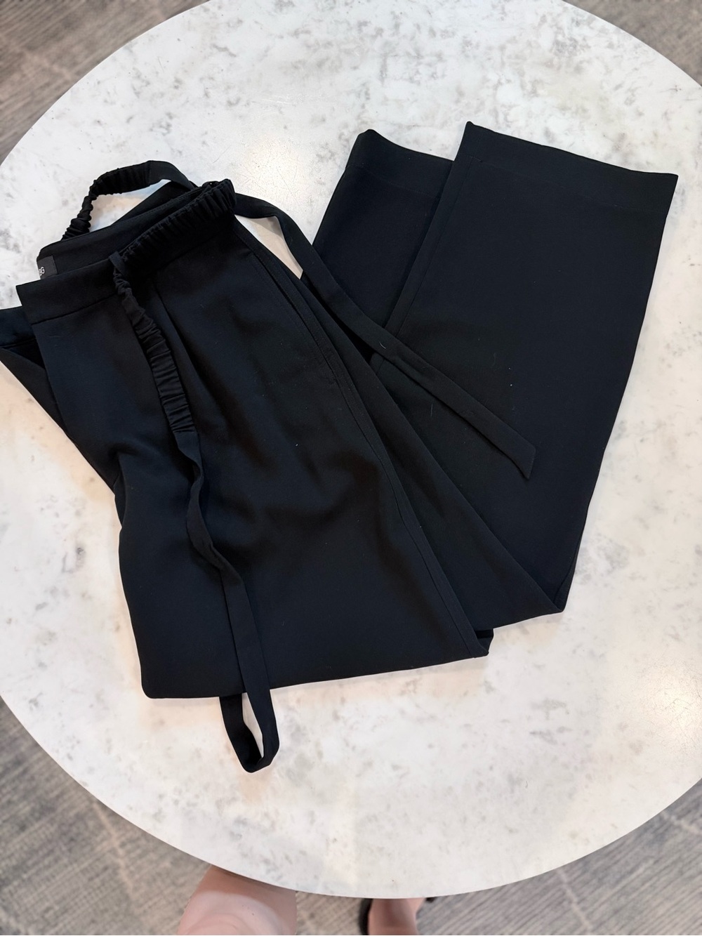 BCBG Black Wide-Leg Drawstring Pull-On Pants